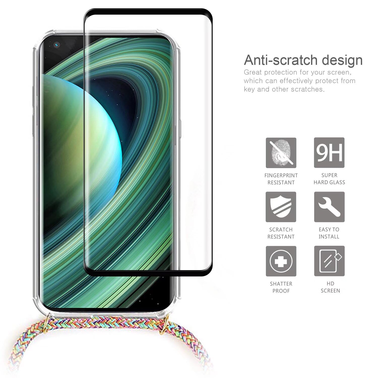 FMPCUON Cover Trasparente Con Cordino E Vetro Temperato Per Xiaomi 13 Ultra - Tracolla Regolabile