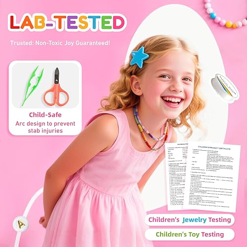 Vista 66 de Redtwo Kit de 23000 cuentas de arcilla para hacer pulseras de la amistad, 7 cajas de 144 colores, juego de cuentas Heishi de polímero plano