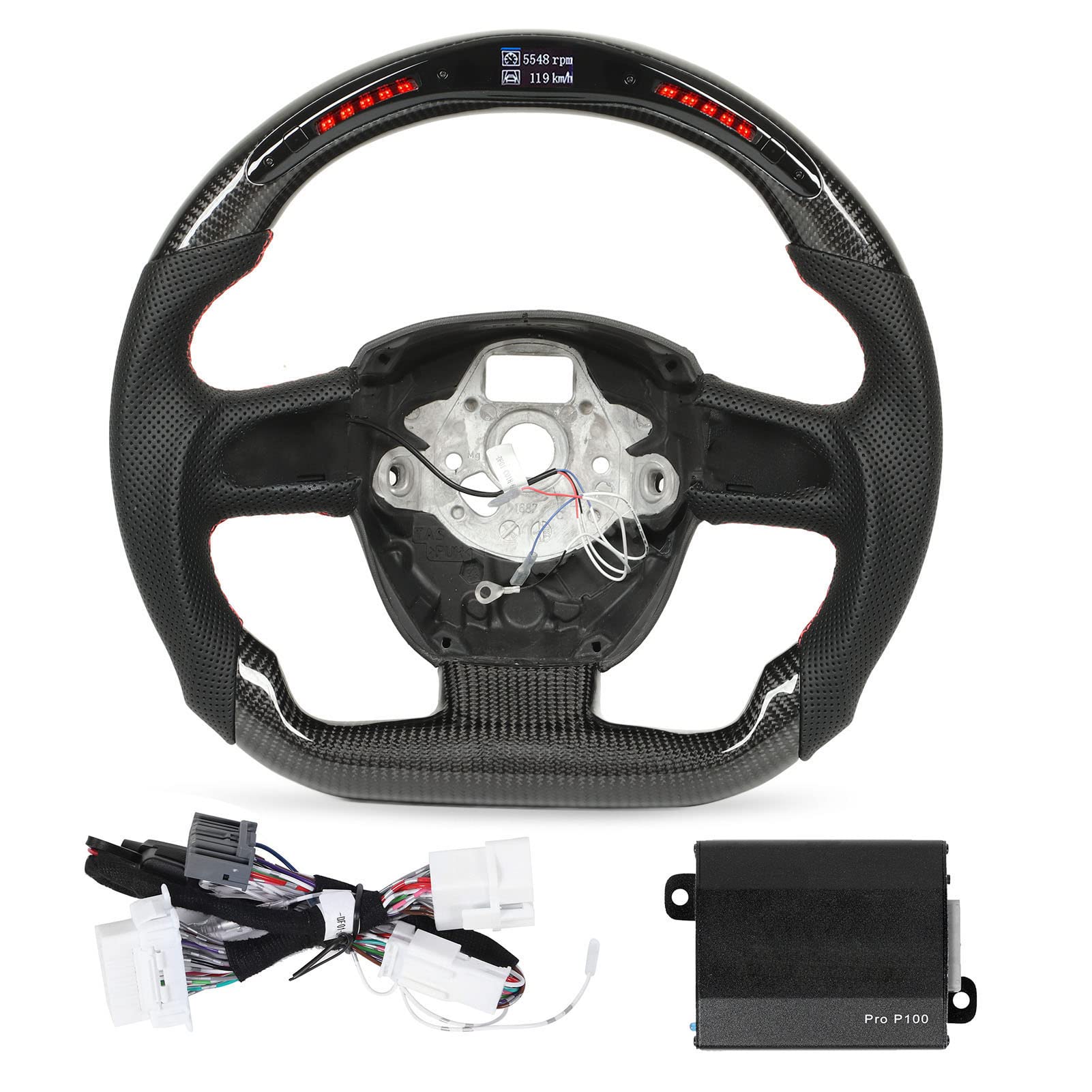 Racing Steering Wheel Led Shift Lights Carbon Fiber Steering