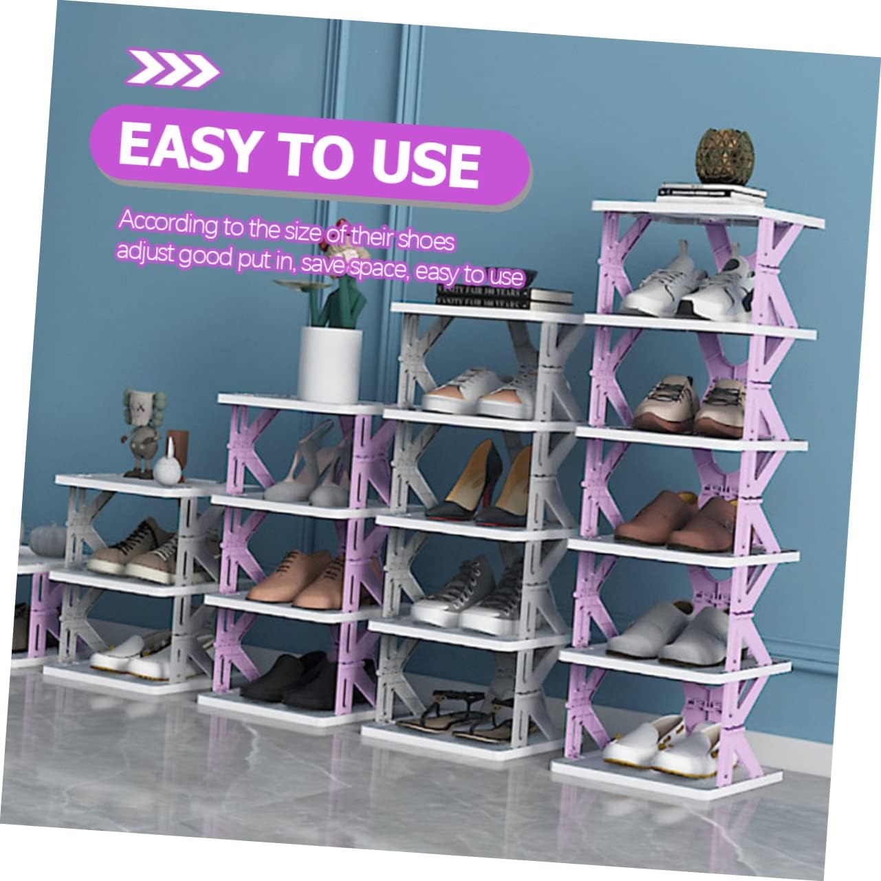 Narrow Folding Shoes Cabinet Easy Assembly Shoes Rack Compact Storage Rack for Entryway