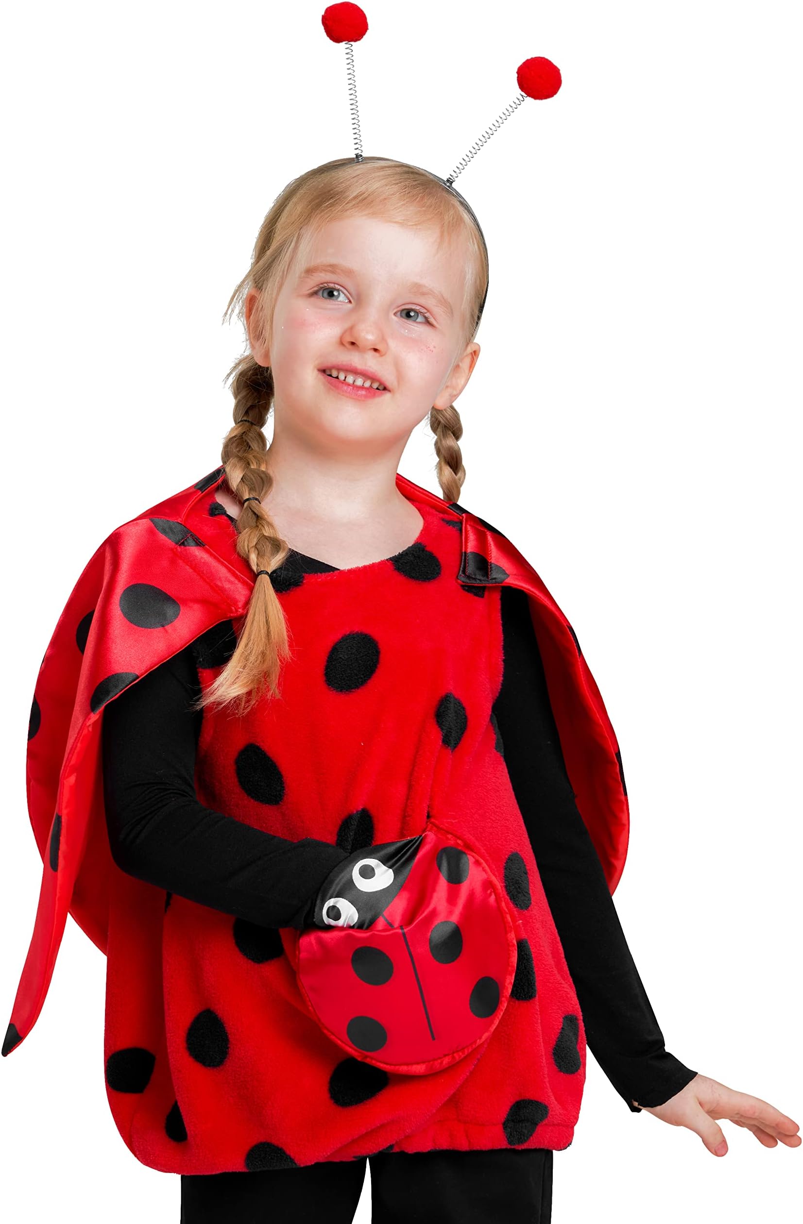 IKALILadybird Costume For Kids, Girls Animal Ladybug Fancy Dress, Beetles Ballerina Tutu Skirt With Wing Outfit