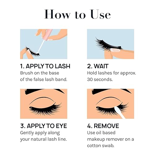 Miniatura 4 de AOA Studio Potenciadores de pegamento para pestañas, 4 unidades, tiras de pestañas adhesivas de sujeción fuerte, fórmula a prueba de agua, sin