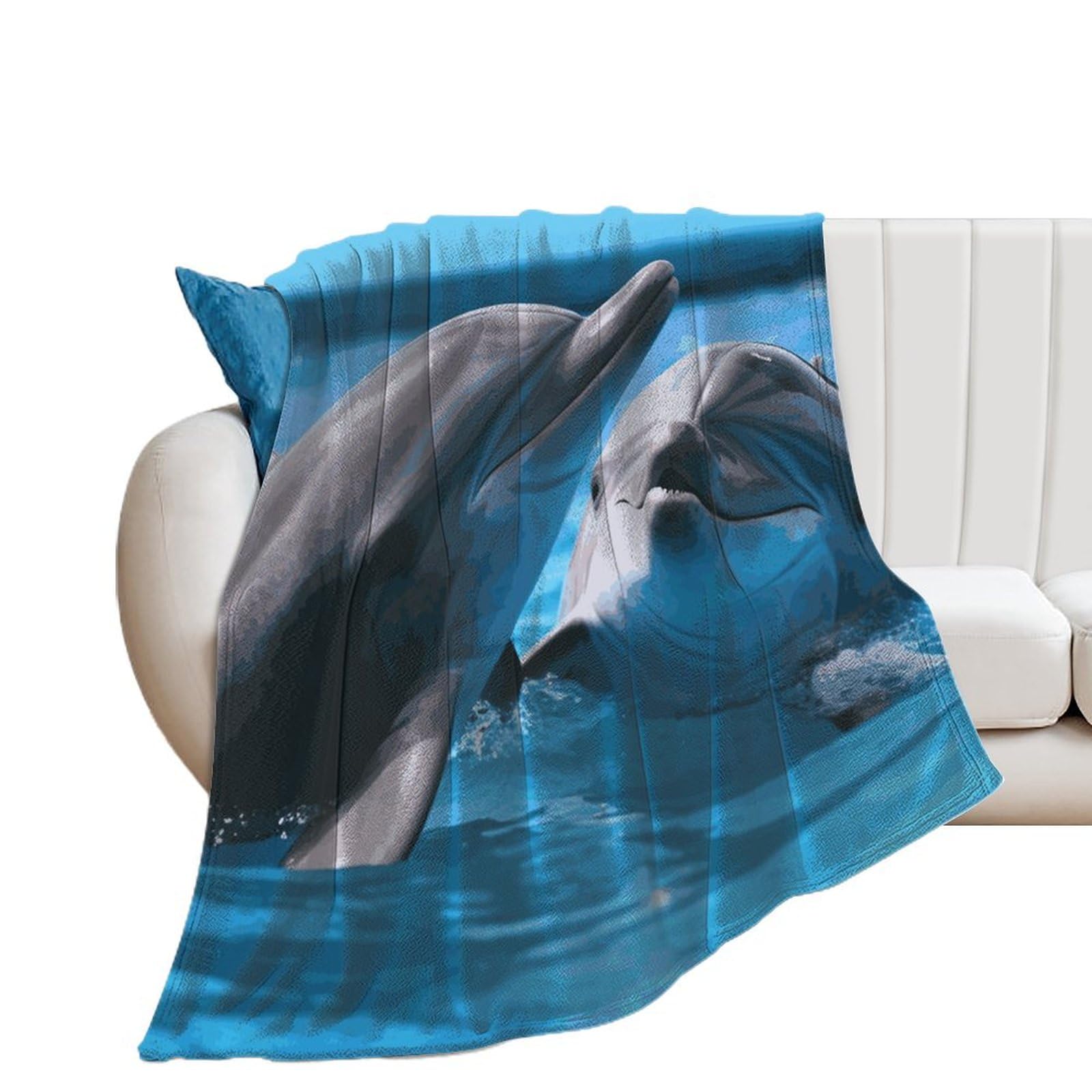 Couverture dauphin extra large chaude et douce contre le froid du canapé