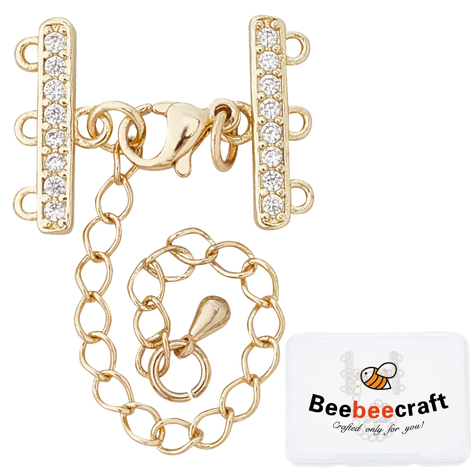 Beebeecraft Halsketten Schichtverschluss - 3-strängiger Verbinder Gold