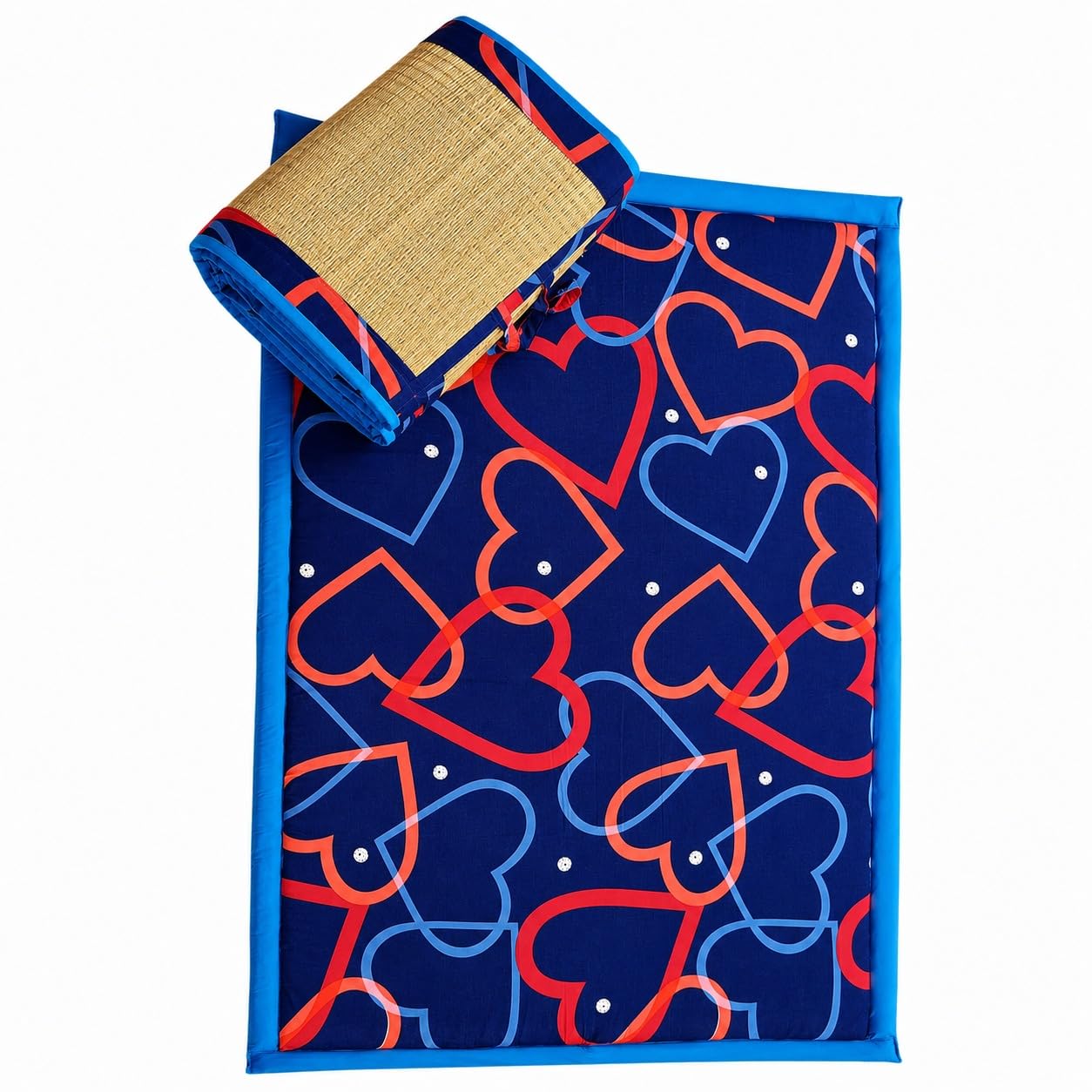 Traditional Korai Paai Foam Bed for 6 Feet Single or Double Size | Foldable Sleeping Mat with Soft Foam Cushion | Color & Design May Vary - Pack of 1 (Double (48X72 FEET))-image-25