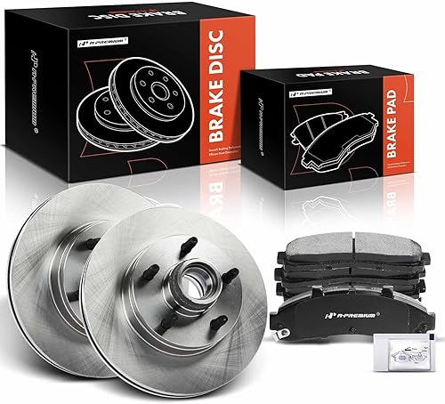 Miniatura 9 de A-Premium Kit de rotores de freno de disco ventilados delanteros de 10.28 pulgadas (10.276 in) + pastillas de cerámica compatibles con modelos