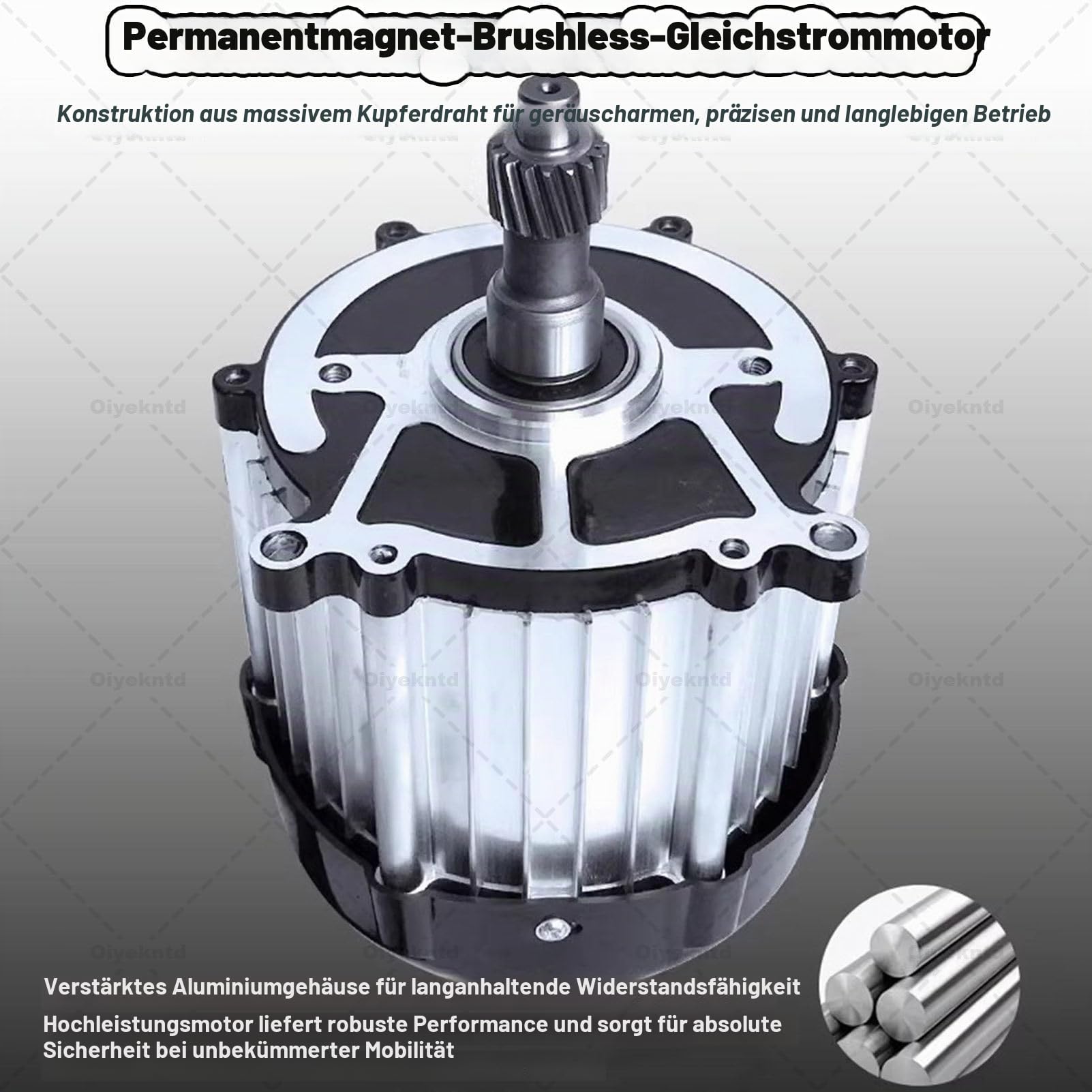 Elektromotor für Dreiräder mit 16 Gängen und 5-Loch-Differentialgetriebe, leistungsstarker Permanentmagnet-Bürstenlos-Differentialmotor für Elektrofahrzeuge wie Go-Karts, ATVs, Quads 60V-1300W