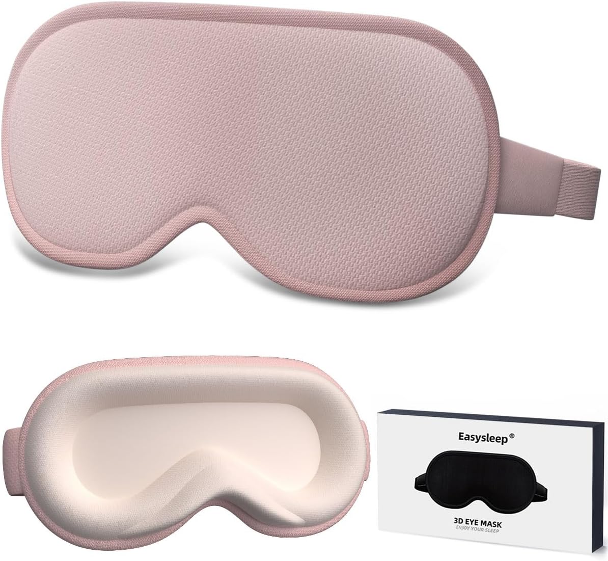 Easysleep Sleep Eye Mask for Side Sleeper Men Women Sleeping Mask for Light Blocking Zero Eye Pressure 3D Eye Cover with Adjustable Strap Soft Breathable Night Blindfold for Travel