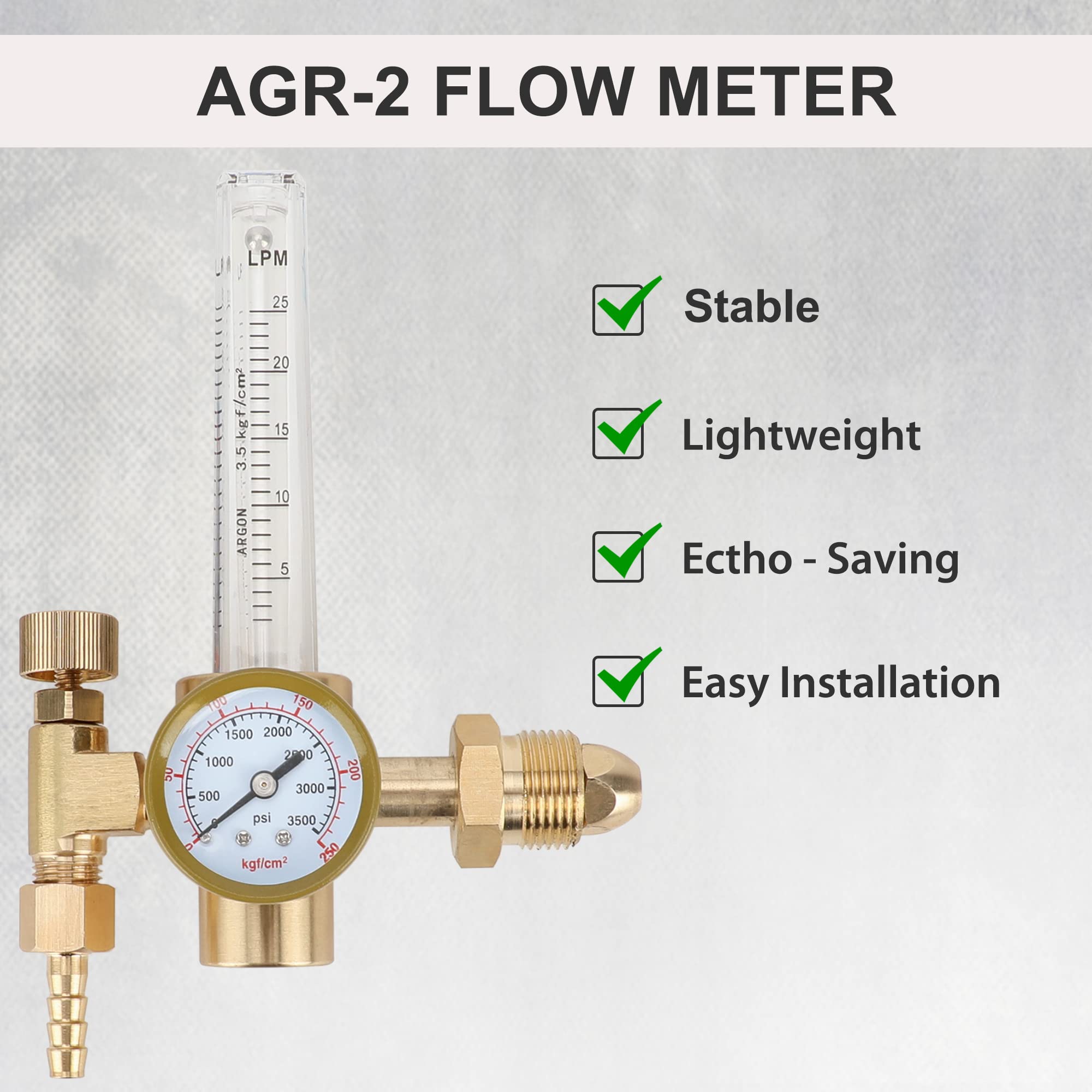 Bestarc Argon/CO2 Mig Tig Flow Meter Gas Regulator Gauge Argon Gas