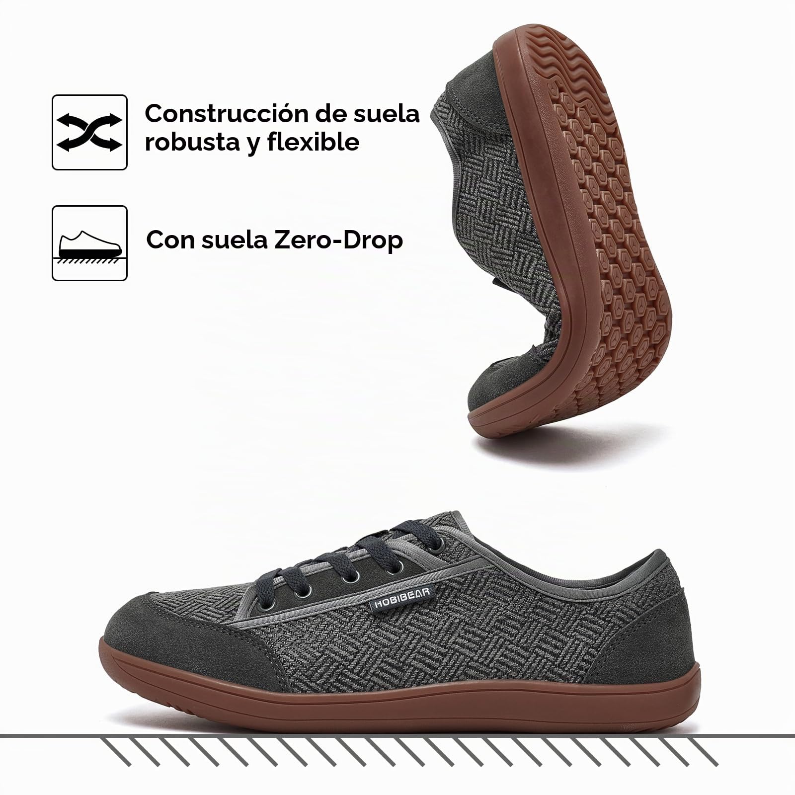 HOBIBEAR Calzado Ancho Unisex Barefoot - Diseño Minimalista para Hombre y Mujer - Zapatos Outdoor con Puntera Amplia y Soporte Natural