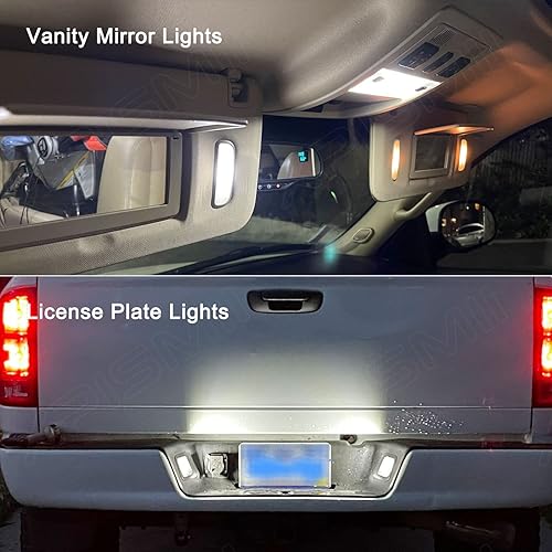 Miniatura 7 de Kit de luz interior LED blanca de 15 piezas de 6000 K de repuesto para Chevy Chevrolet Tahoe/Suburban, GMC Yukon 2007 2008 2009 2010 2011 2012 2013