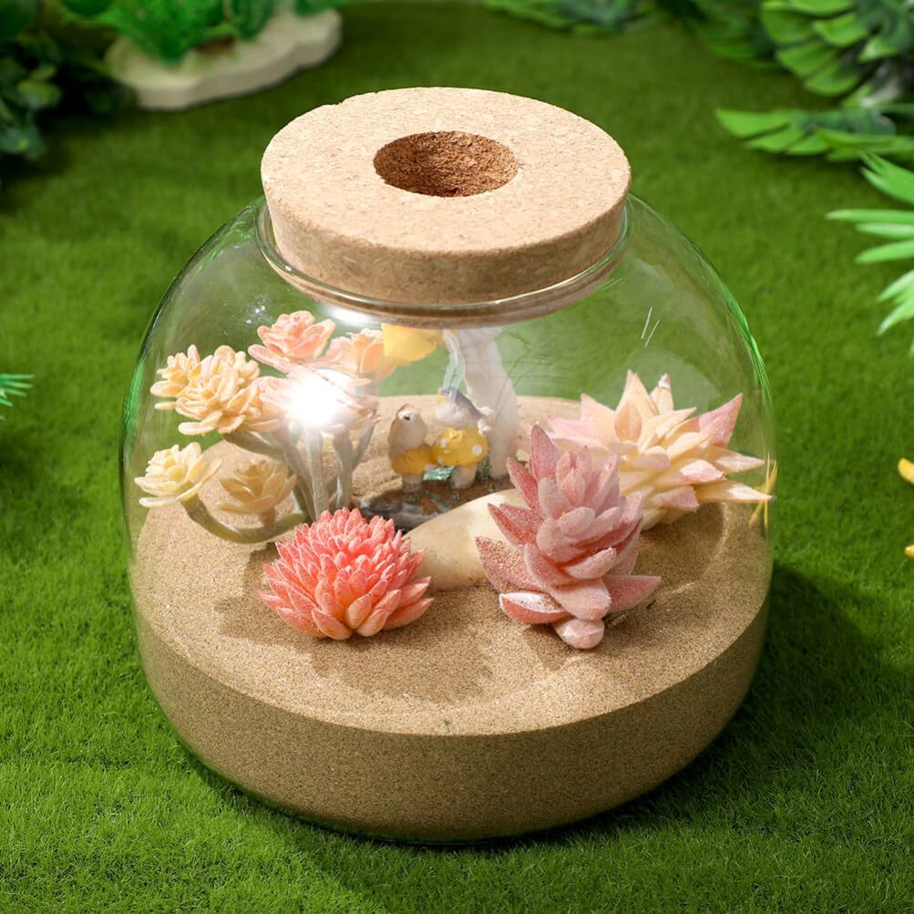 Yardwe 2pcs Glass Terrarium Bottle for Microlandscape Elegant Design for Plants Moss and Decorative Use Compact and Hydroponic Storage Jar