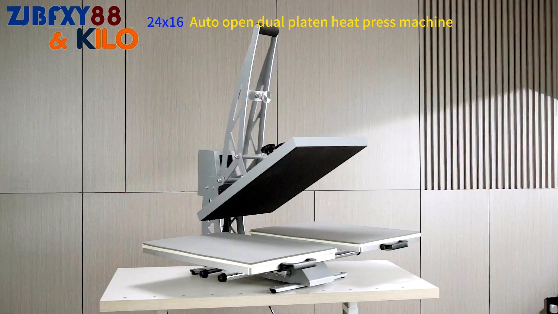 Prensa térmica automática 24x16 pulgadas dual 110V 2000W miniatura 7