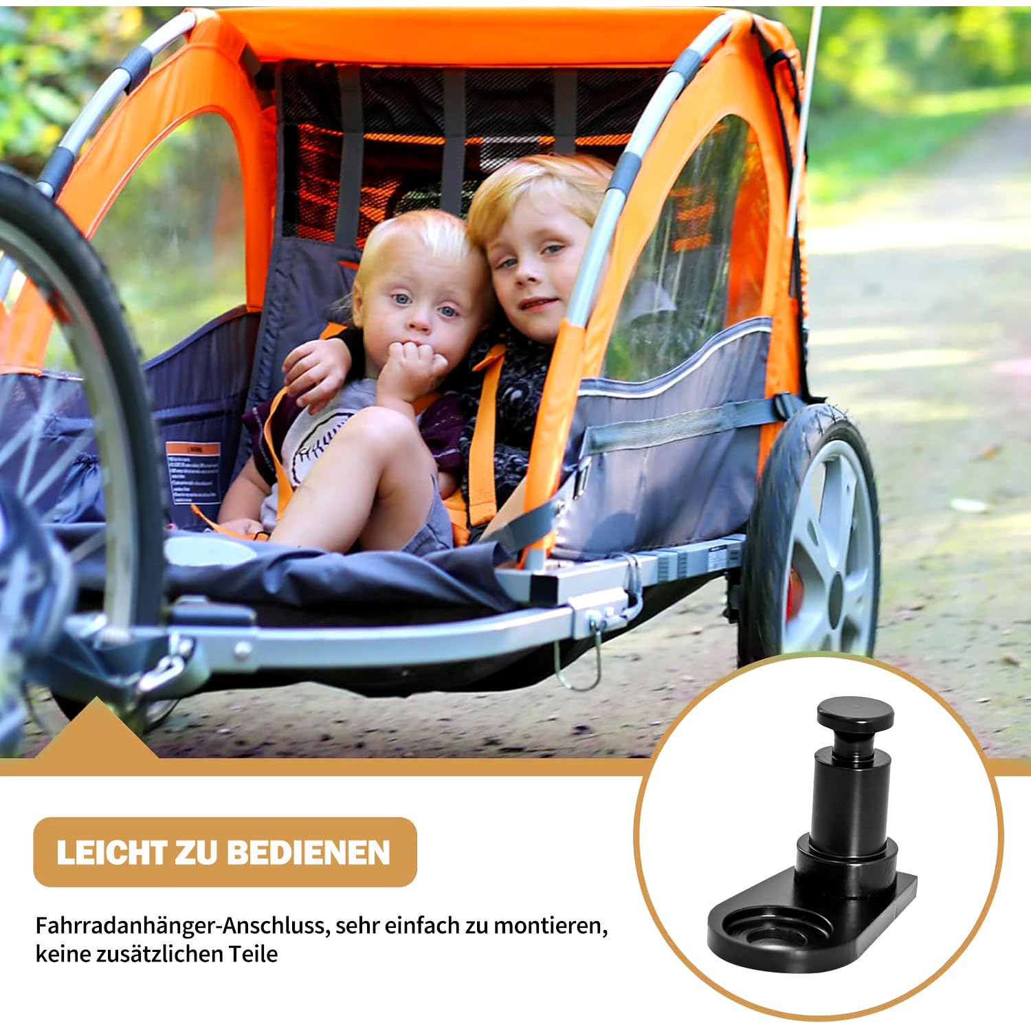 2 pezzi rimorchio bicicletta frizione universale per Kid/Kid Plus dal 2016, compatibile con Vaya 1 & Keeke 2, adattatore rimorchio bicicletta, nero