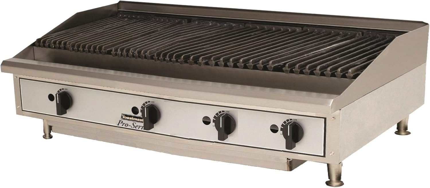 New Toastmaster 48-inch Gas Radiant Charbroiler Counter 4 Burner Iron Char 48"