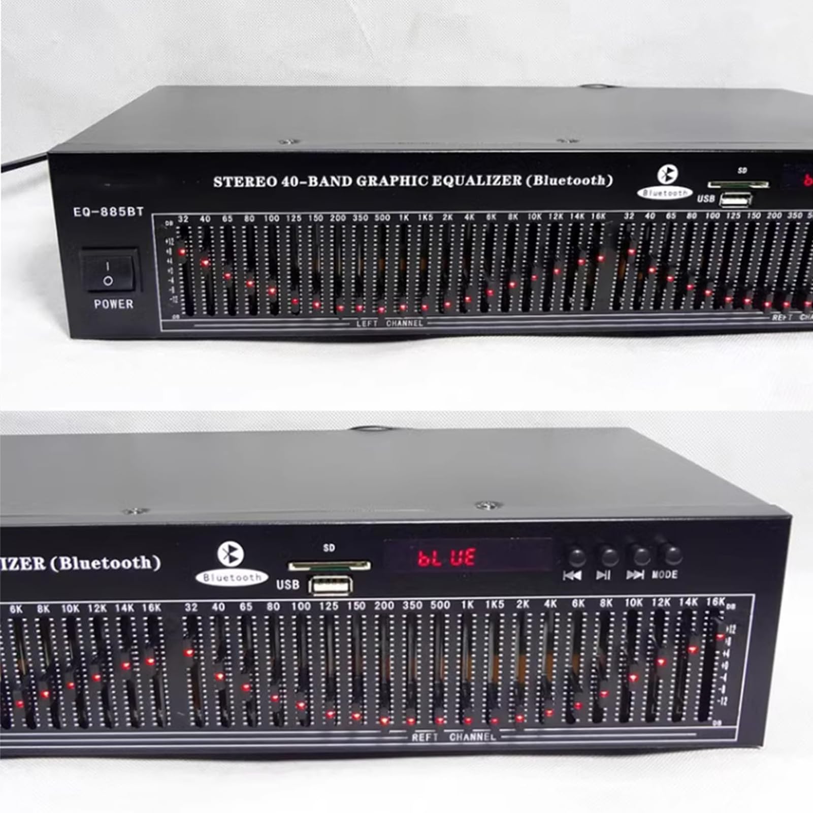 Dwukanałowy 20-pasmowy Stereo Korektor Graficzny, Cyfrowy Analizator Spektrum Z Bluetooth 5.0, Pilot, Redukcja Szumów, Hi-fi Domowy Korektor Eq, Do Domowego Audio I Studia Nagrań