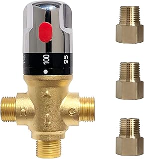 Thermostatic Mixing Valve with 1/2 NPT Male Connections,Water Temperatur...