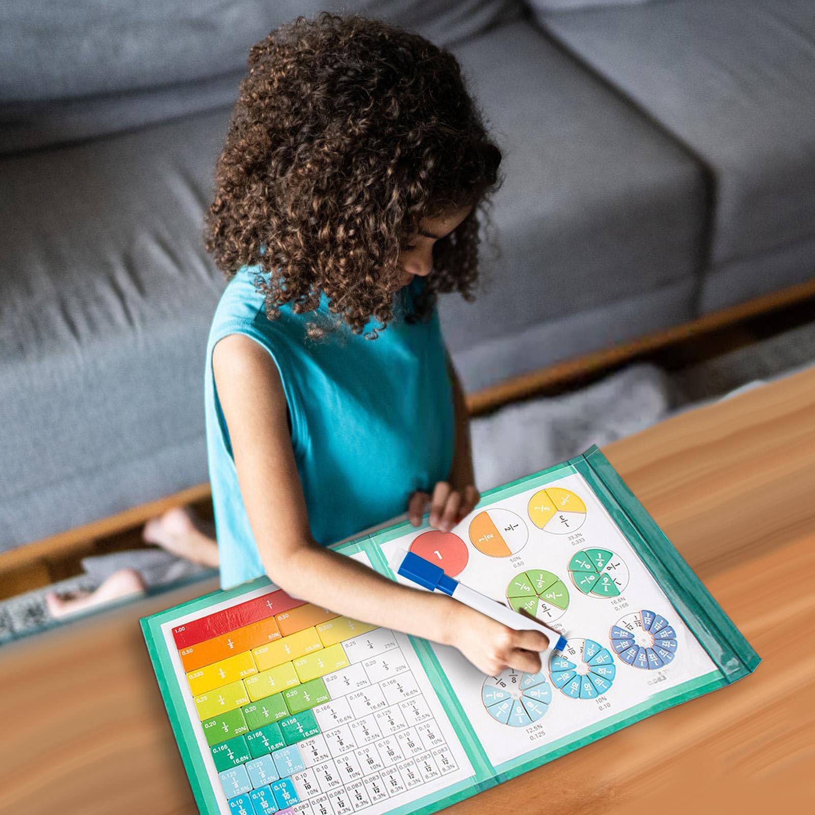Générique Puzzle di frazioni magnetiche, cerchi frazioni magnetiche - Puzzle educativo di cerchi di piastrelle di frazione,apprendimento per le manipolazioni matematiche per la scuola pri