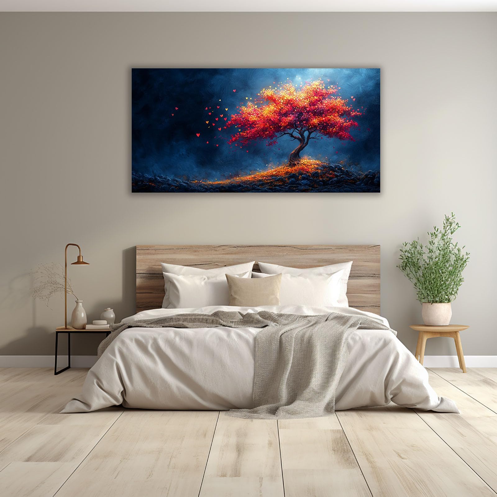 Tableau Arbre de Vie orange pour salon moderne et décoration de bureau