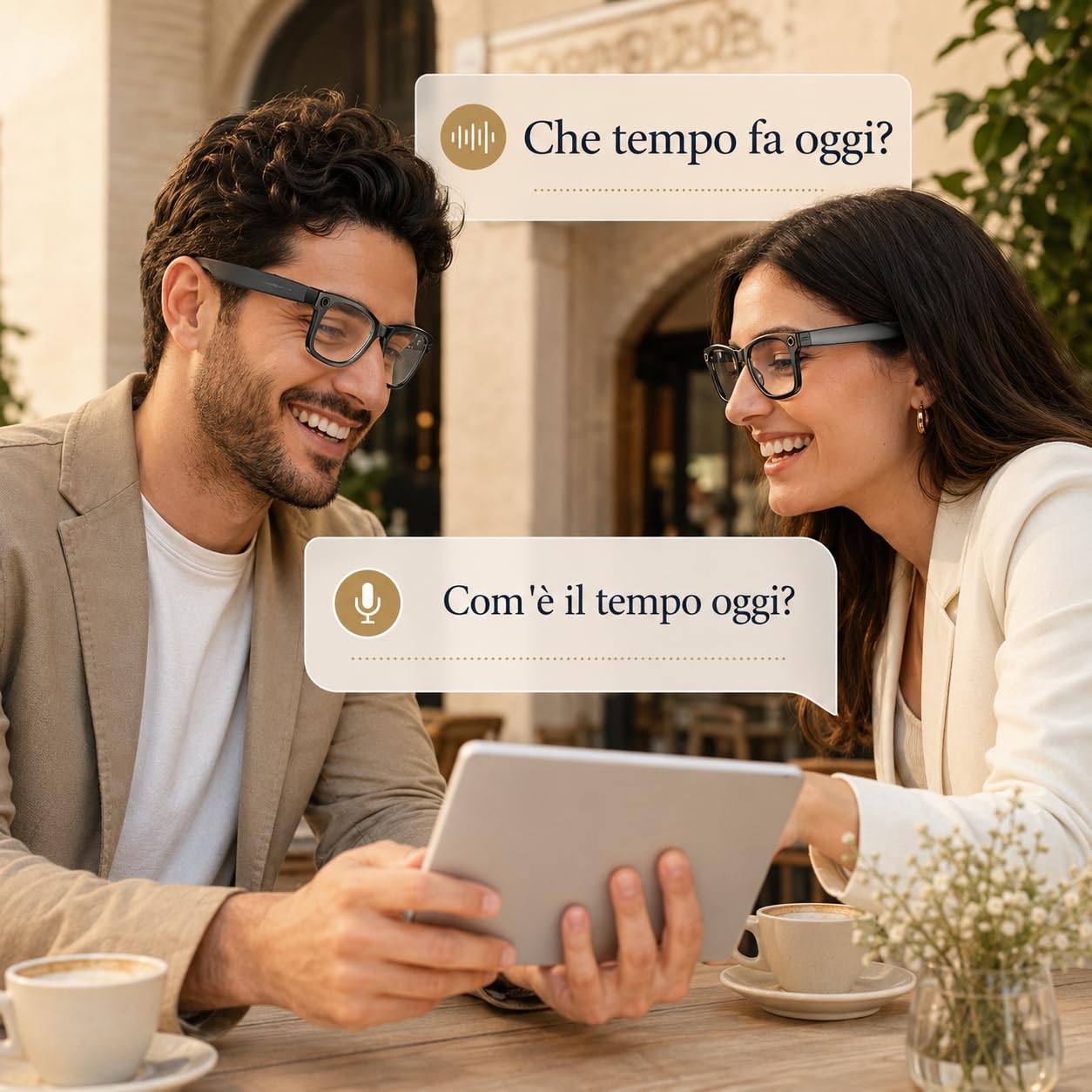 Korons Occhiali Smart con Fotocamera HD da 8 MP, Registrazione Video, Traduzione AI e WiFi, Design Leggero con Montatura Sottile per Ufficio, Turismo, Comunicazione e Vita Quotidiana (Filtro Luce Blu)
