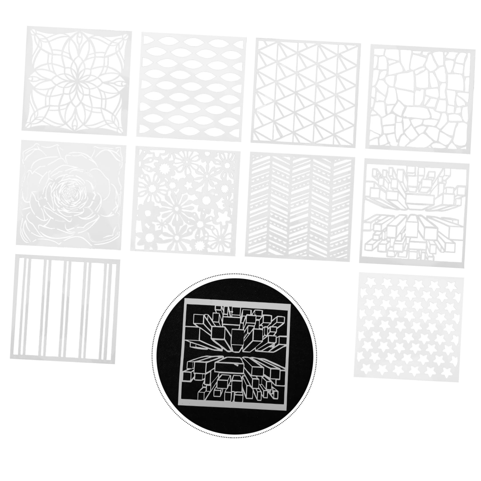 SEWACC 27pièces Pochoirs De Peinture Relief Pour Outils De Dessin Et Création Artistique Couleur Aléatoire