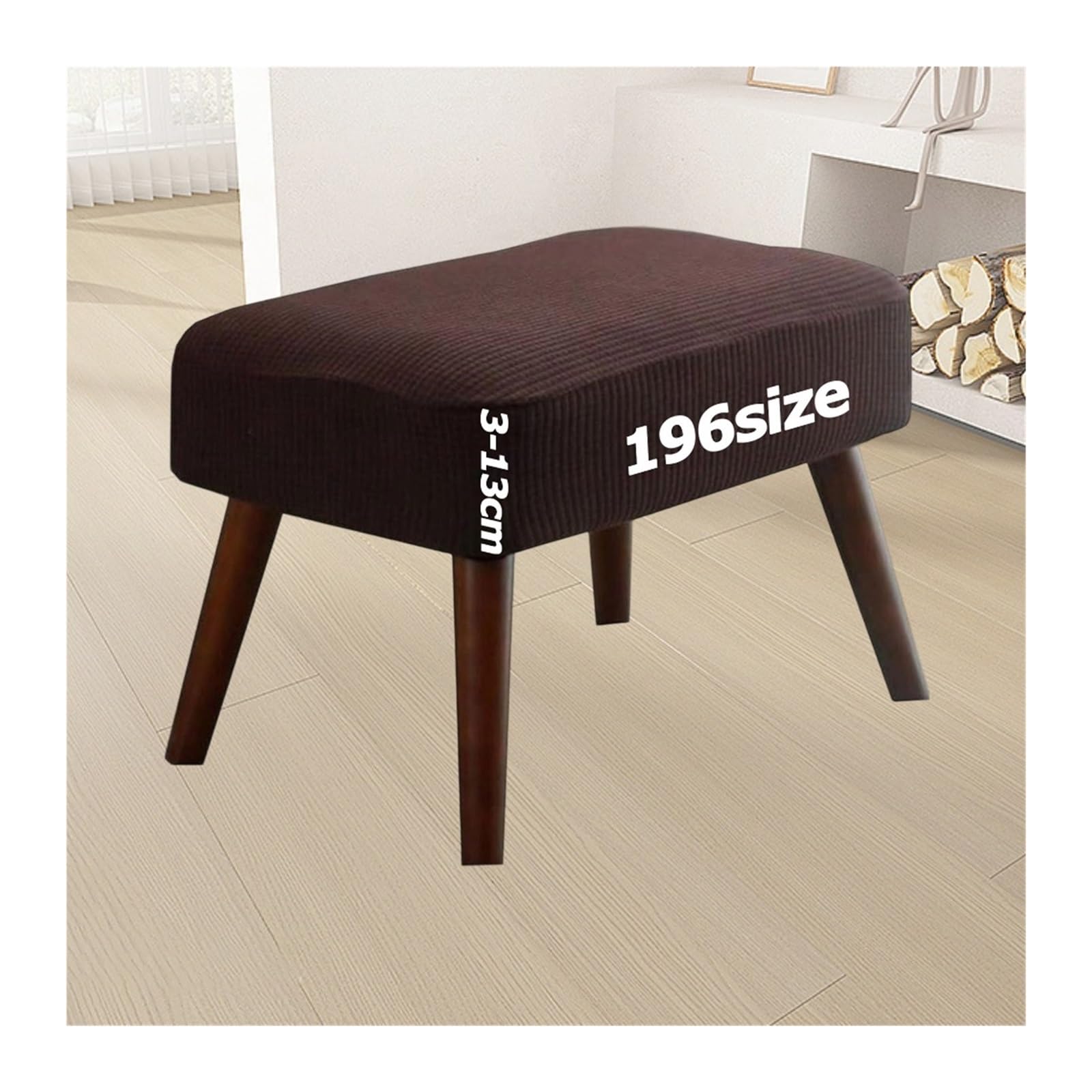 Jacquard Ottoman Covers Slipcover for Footstool Pouffe Foot Stool Stretch Fit Square Rectangle Round Small Large Bar Footrest Protector Cover with Elastic Bottom Washable Customizable(2006,100 x 100 c