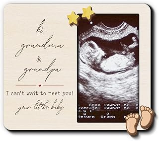 Magnetic Picture Frames Hi Grandma & Grandpa' Ultrasound Fridge Magnet Photo Frame - Pregnancy Announcement Gift for Grandparents - Refrigerator Locker Decor