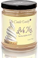 Vista 1 de Lick Me - Aroma de cono de gofre de vainilla, divertida vela en tarro de 6 onzas, tiempo de combustión de 40 horas