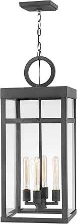 Hinkley Porter Four Light 5W Med. LED Outdoor Large Single Tier, Aged Zinc