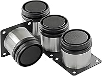 Vista 39 de Patas de metal de 2 pulgadas para muebles, patas ajustables de acero inoxidable, patas de metal negro, patas redondas de gabinete para mesa de café