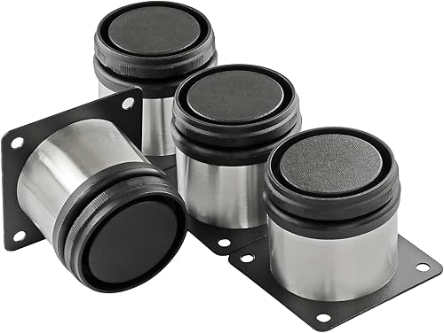 Miniatura 39 de Patas de metal de 2 pulgadas para muebles, patas ajustables de acero inoxidable, patas de metal negro, patas redondas de gabinete para mesa de café