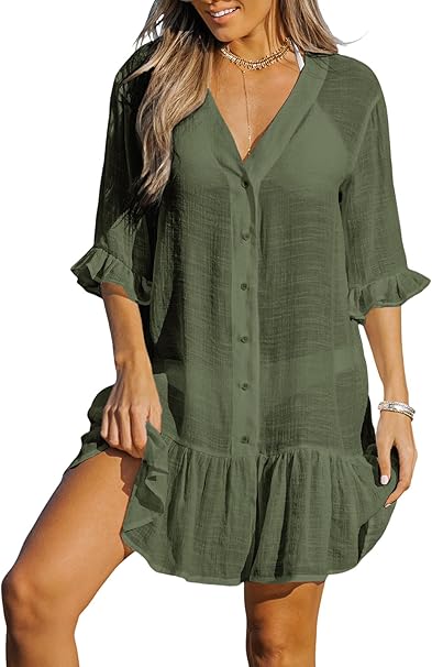 CUPSHE Damen Spitzen Jumpsuit - Elegant Mit V-Ausschnitt & Langarm