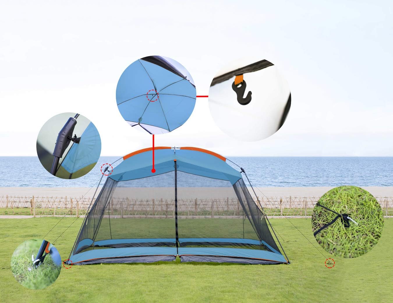 Screen House 13'x9',Easy Installation Canopy shelter,Insect Proof, Easy for Outdoor Kitchen Upgrade to Thicker and Stronger Fabric Since Year 2021