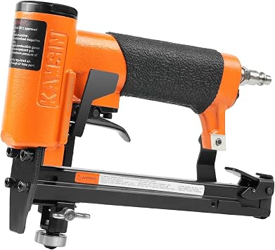 KN8016SG 21 Gauge Pneumatic Upholstery Stapler with Guide Roller | 1/2" Crown Single & Serial Fine Wire Stapler, 1/4" to 5/8"6-16mm Length, Air Upholstery Staple Gun for Cabinets, Fabric
