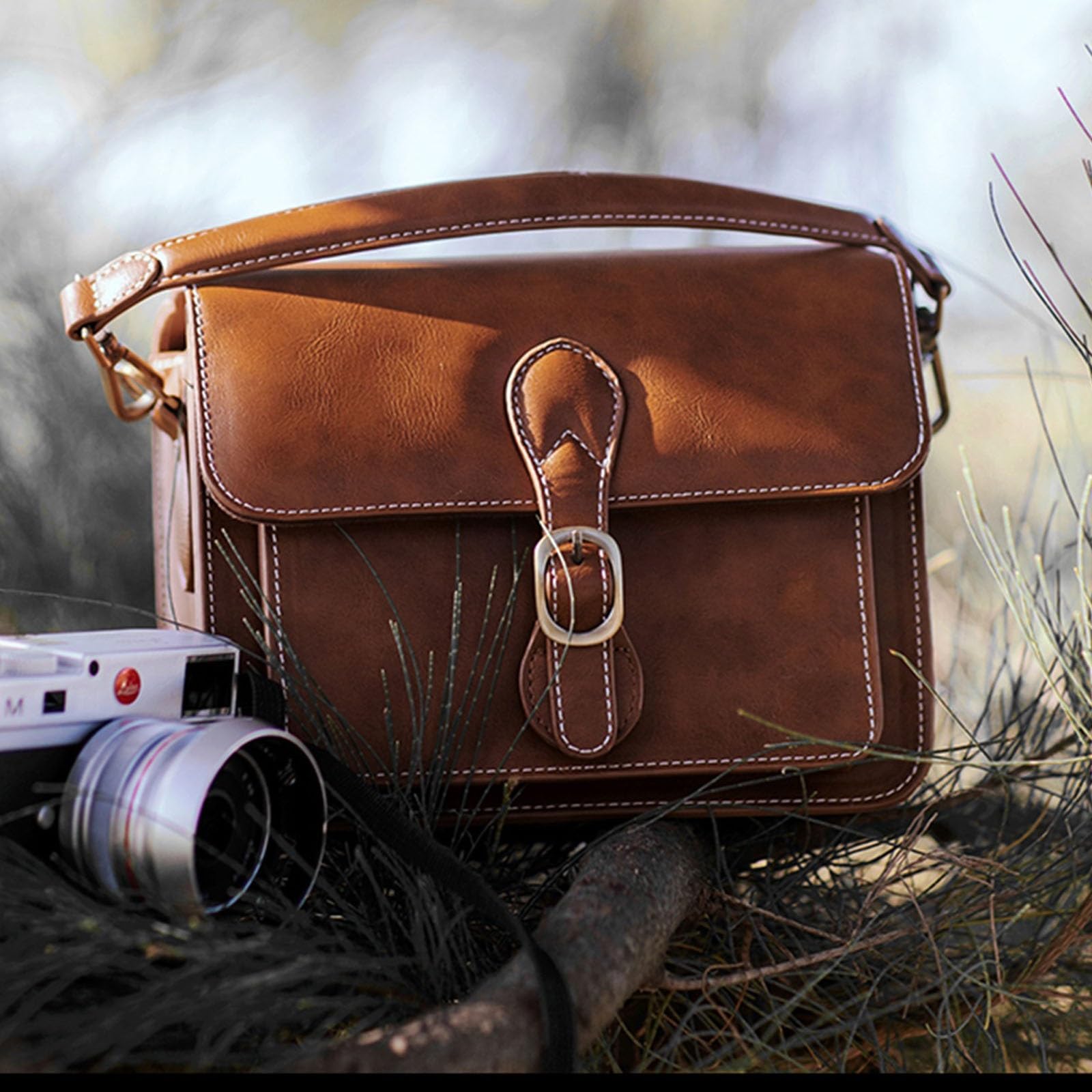 Borsa per fotocamera, DSLR/SLR/Mirrorless, borsa a tracolla compatta, imbottita, impermeabile, anti-shock