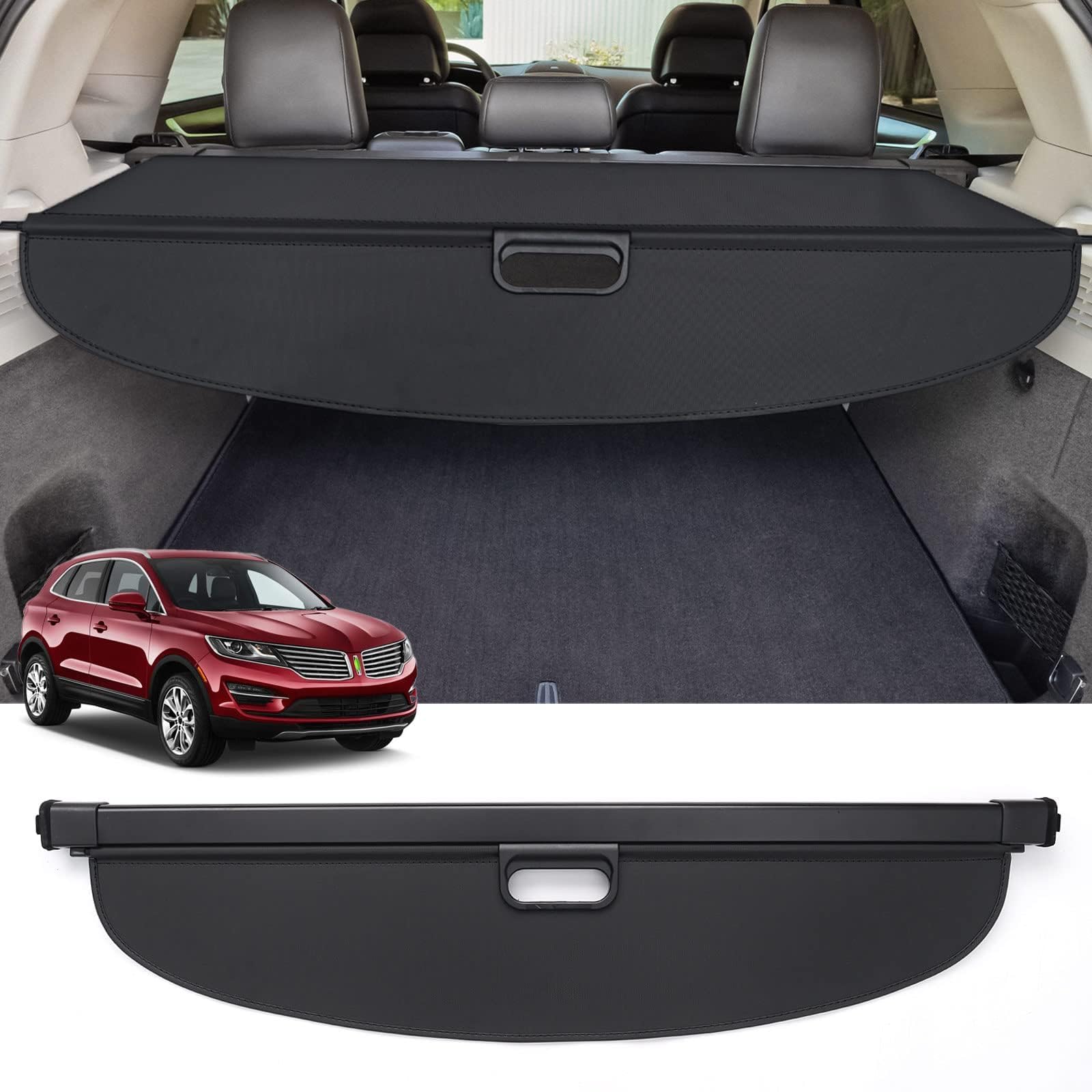 Powerty Cargo Cover for Lincoln MKC 2015-2019 Accessories Trunk Cover Luggage Cover Retractable Trunk Shielding Shade Cargo Retractable Trunk Shielding Shade Cargo