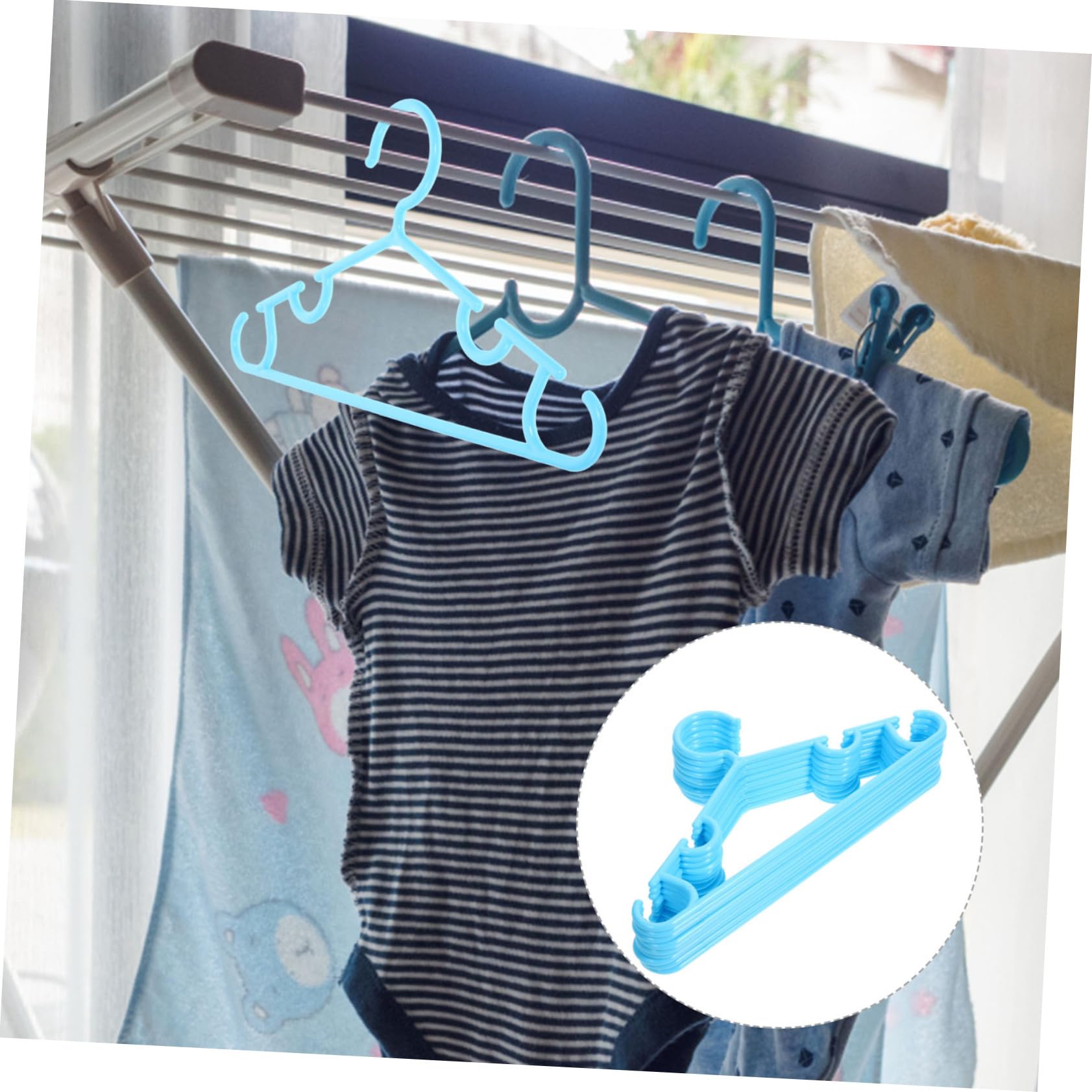OUNONA 10pcs Space Saving Plastic Hangers for Clothes Non Slip Design for Boy Girl and Versatile for Wet Dry Clothing Lightweight Storage
