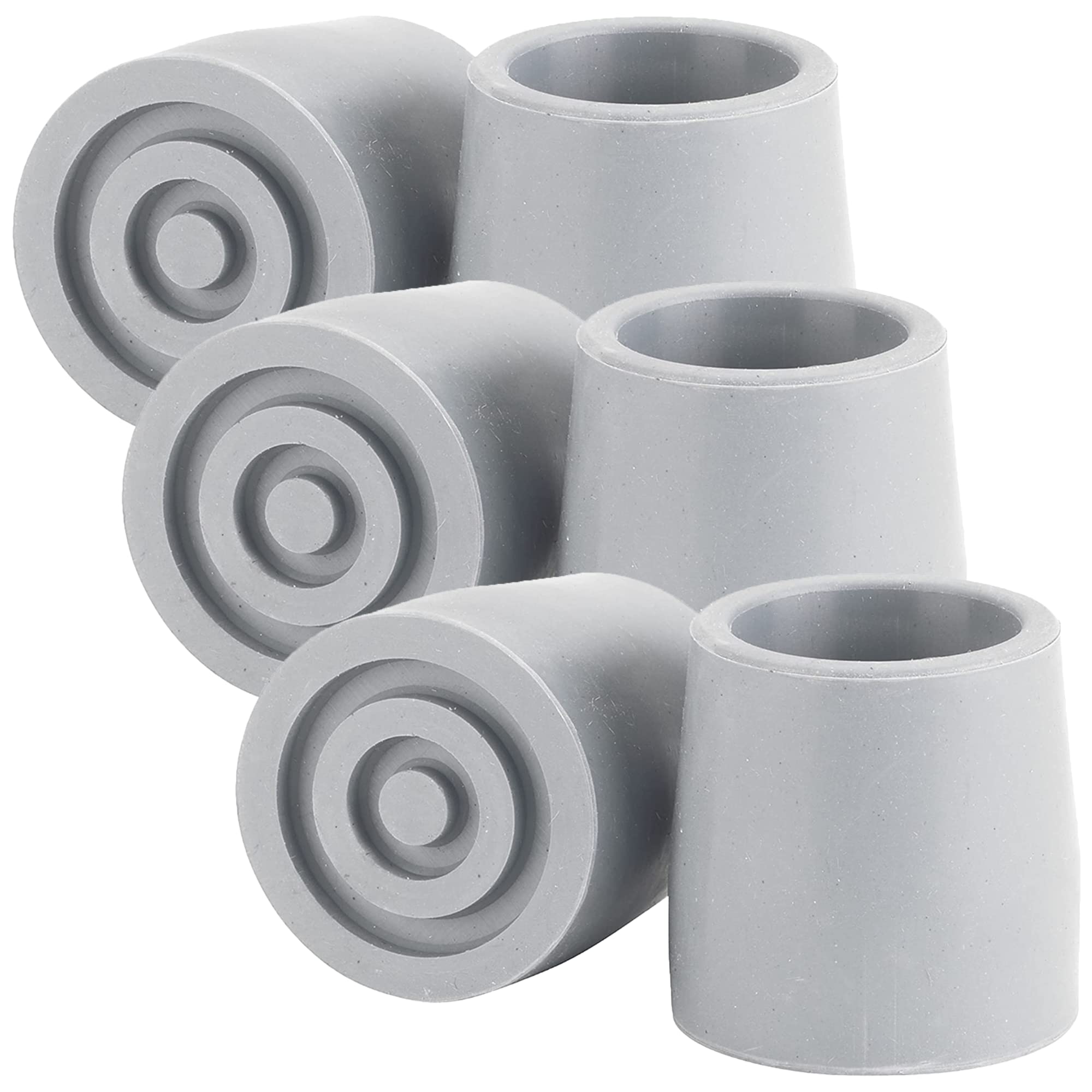 SkyMed Sky Med 1-1/8" Walker/Commode Replacement Tips, Gray, 6 Count