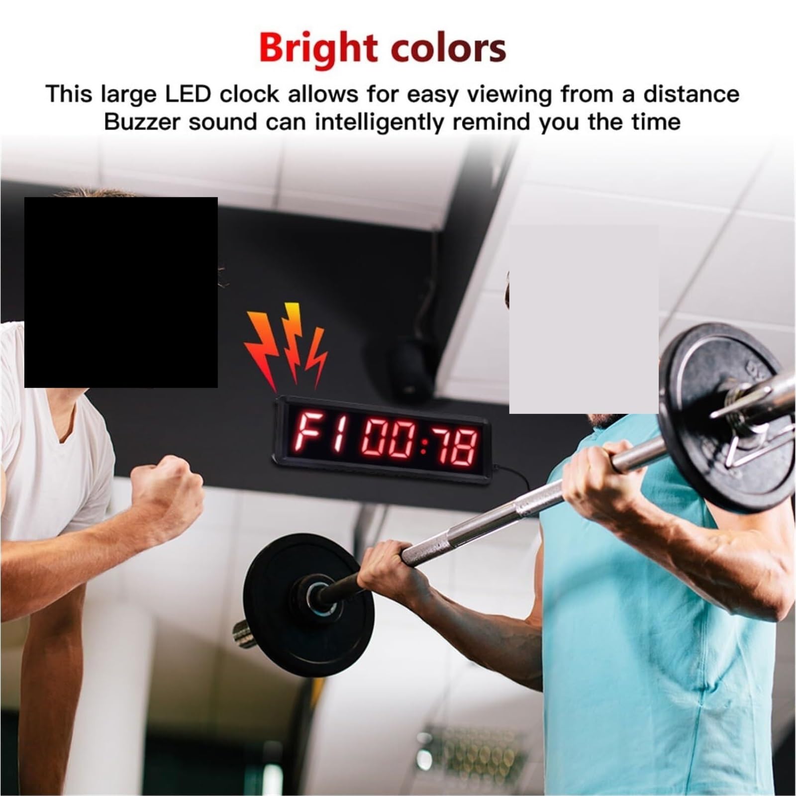 Temporizzatore sportivo, Sport Timer Da 1,5 Pollici Telecomando Programmabile LED Intervallo Garage Allenamento Palestra per la Formazione