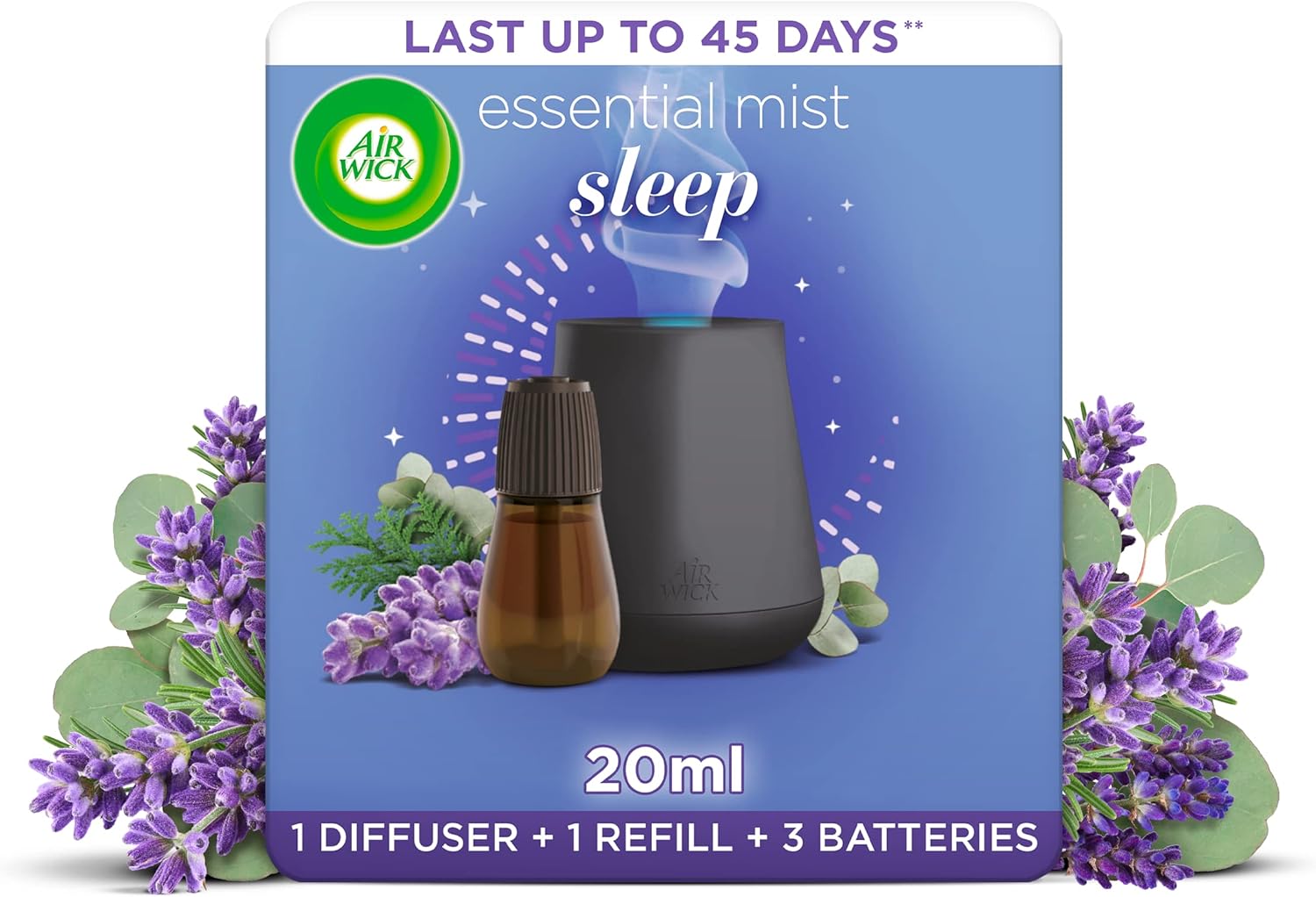 Air Wick Sleep Air Freshener Essential Mist Aroma Kit 1 x Diffuser