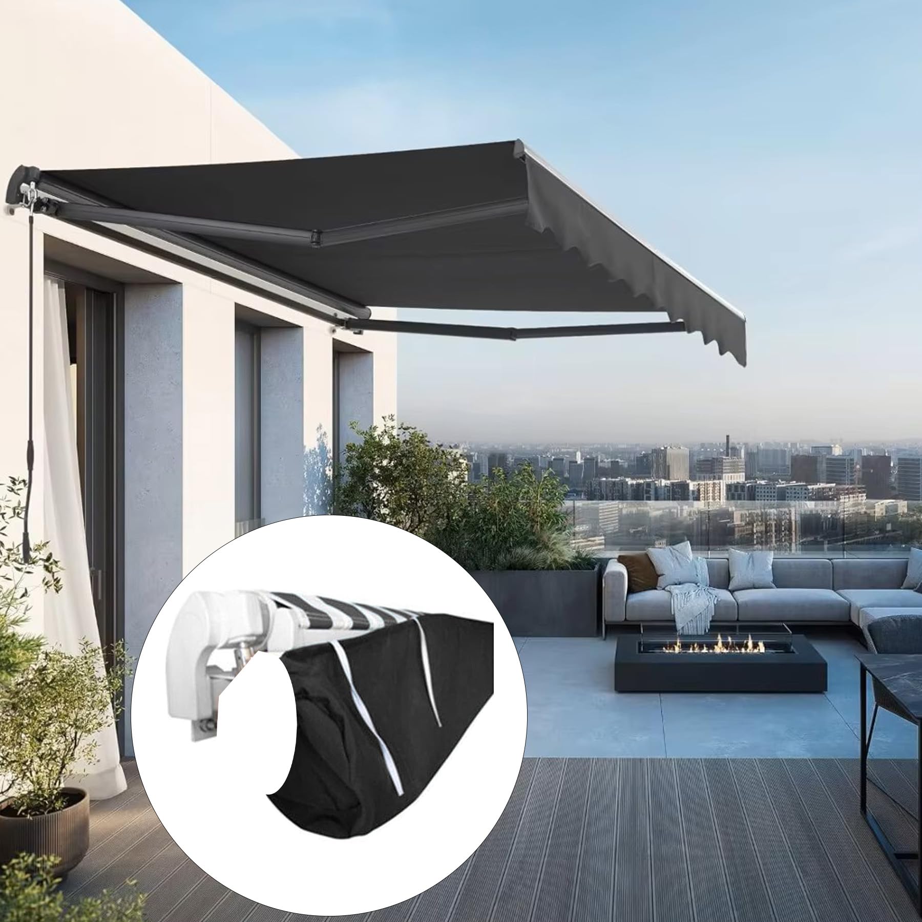 Housse de protection Oxford imperméable et résistante aux intempéries pour auvent extérieur terrasse terrasse terrasse couverture de stockage en hiver