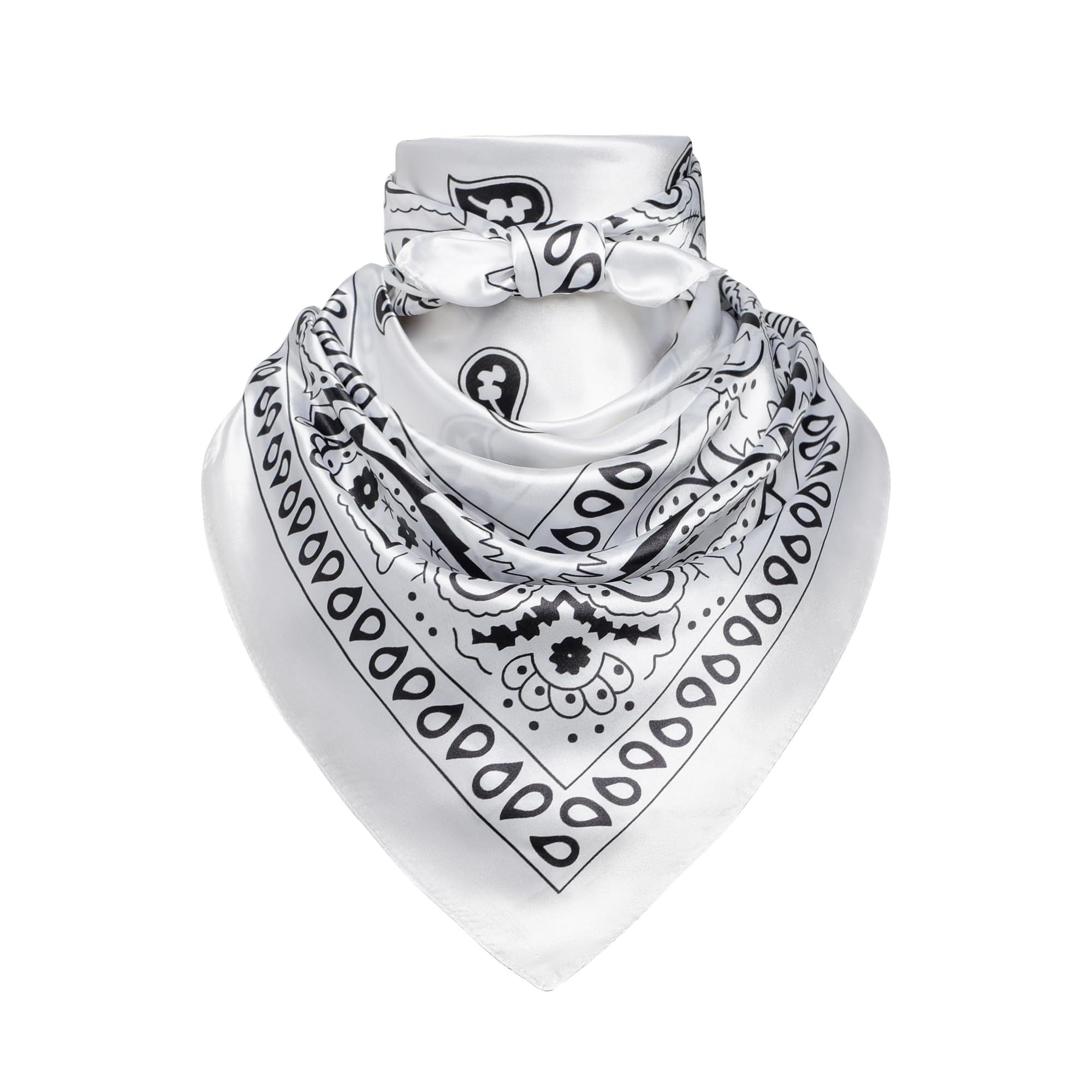 35" Men's Silk Cowboy Scarf - Oversized Western Bandana Neckwear, Large Square Scarf with Gift Packaging