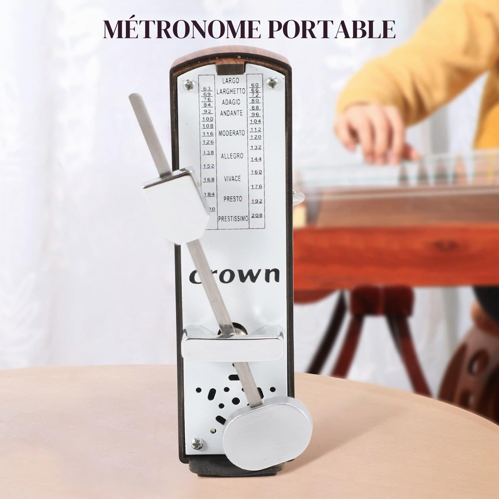 Mini métronome mécanique Portable Universel pour Guitare de Piano, 107916