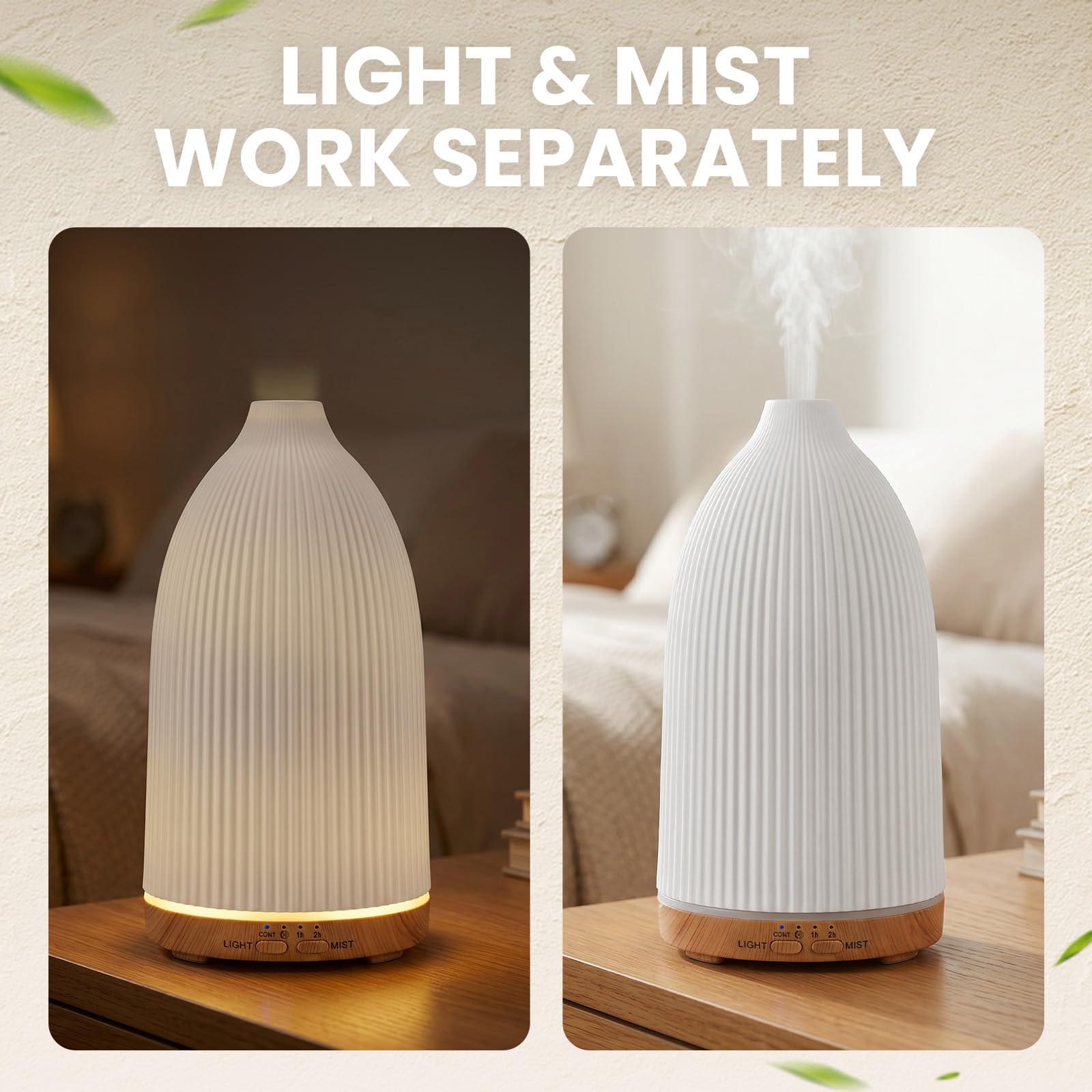 AESHORY Diffusore di Oli Essenziali, 100ml Ultrasuoni Umidificatore Ambiente per Aromaterapia Yoga, Diffusore di Aromi con Luce Notturna LED Giallo Caldo, Spegnimento automatico, Regali per Casa Nuova