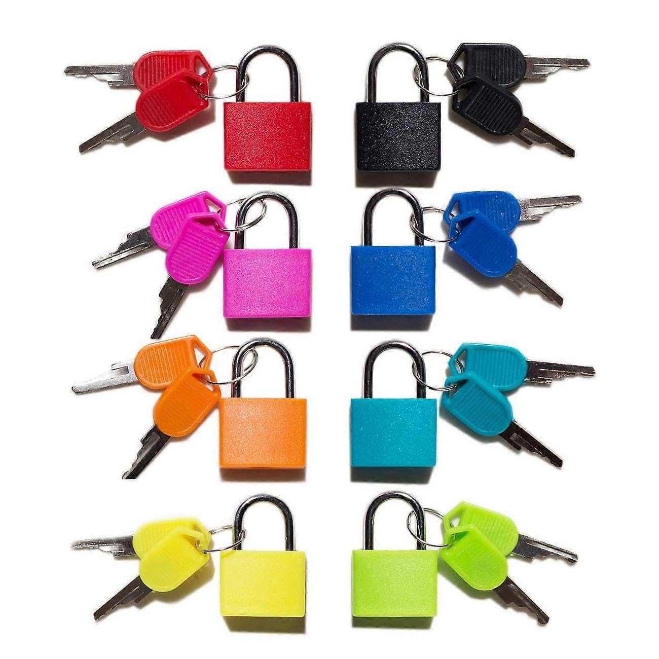 Joyhappst Image Color 8 Pack Locks Small Padlock With Key Luggage Gym Locker Lock Mini Colorful Padlock For Outdoor Schoo