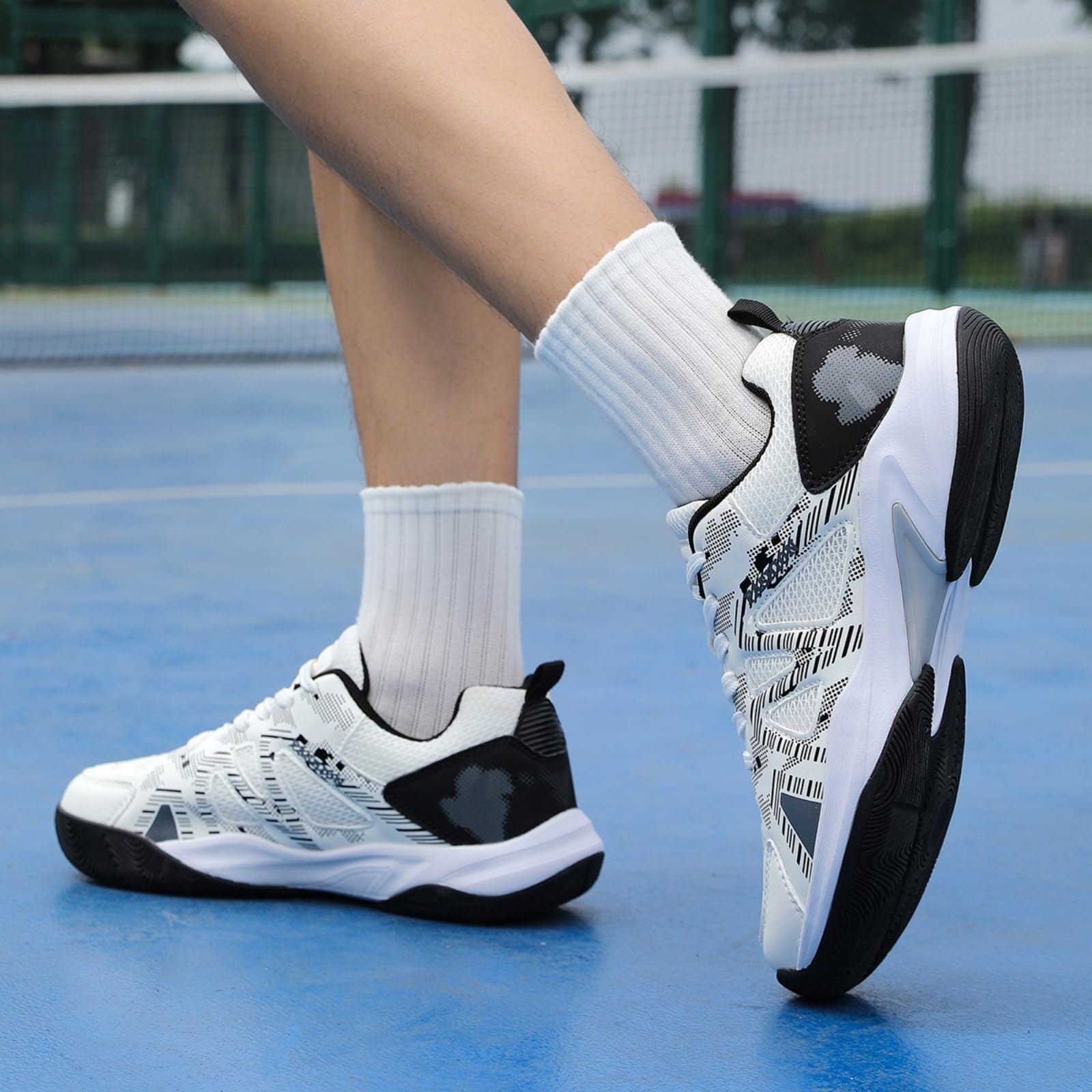 JiuQing Zapatillas Bádminton Hombre Calzado Transpirable Tenis Pickleball | Suela De Goma Antideslizante, Ligeras Cómodas, Zapatillas Para Pista Cubierta, Para Squash Y Deportes De Raqueta