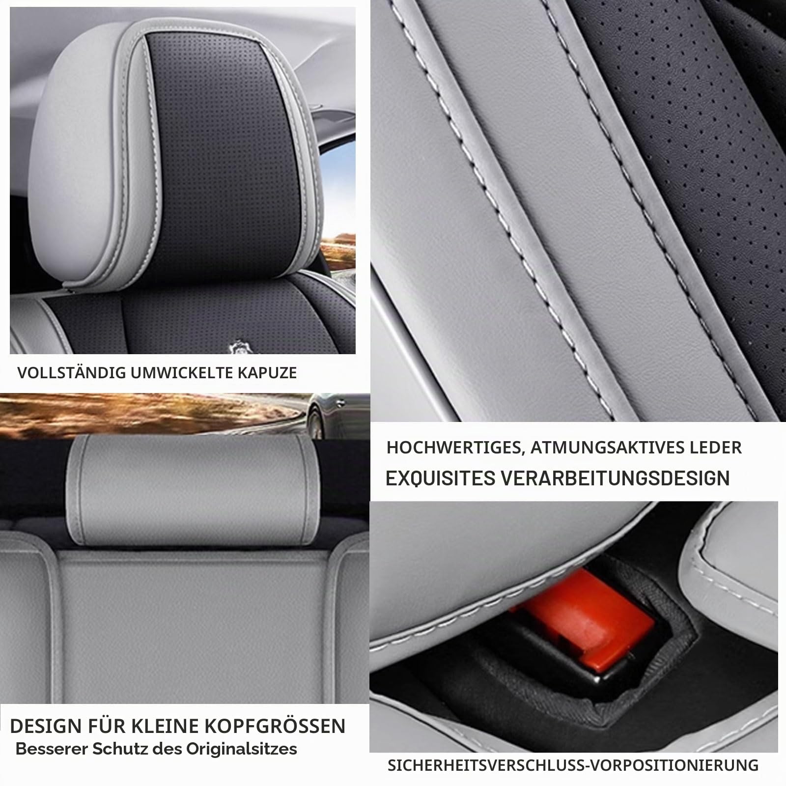 Auto SitzbezüGe Set Leder Für Mercedes Benz CLA 200 CLA 260 CLA 180 CLA 220 CLA 250 CLA 220d,Autositzbezüge Universal Set,Schonbezüge für Vordersitze und Rückbank,Wasserdichtes Auto Zubehör(B)