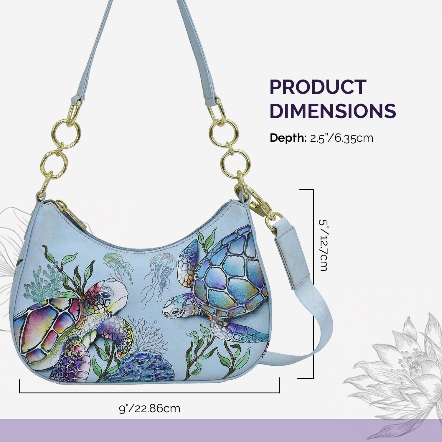 Anuschka Women's Original Hand-Painted Genuine Leather Small Convertible Hobo