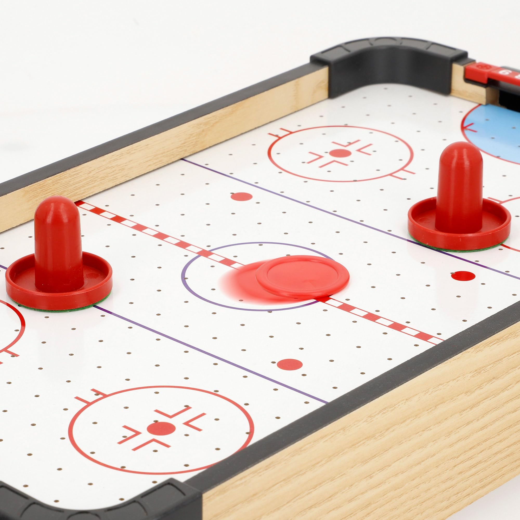 ColorBaby CB Games Air Hockey da tavolo, struttura 40 cm, plastica resistente, 2 pale, 2 dischi, 2 giocatori, giochi da tavolo, giocattoli per bambini, divertimento in famiglia, +6 anni (39528)