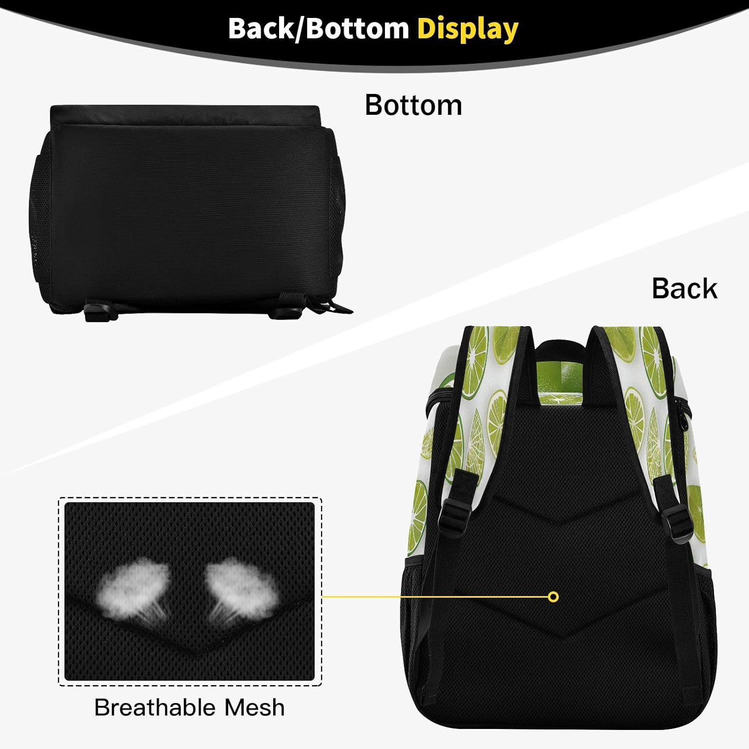 Lime Slices Cooler Backpack 36 Cans Leakproof Waterproof Backpack Cooler Bag Beach Accessories Travel Camping Fishing Backpack for Women Men